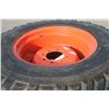 Image 3 : Set of 2 Nokian 360/80R24 tires on Kubota rims, 6" pilot, 8" bolt circle
