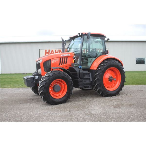 2018  Kubota M7-151Premium 4wd tractor, cab, air, 1777 hours