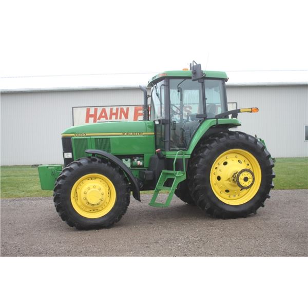 JD 7800 4wd tractor, cab, air, Power Quad, showing 1638 hours