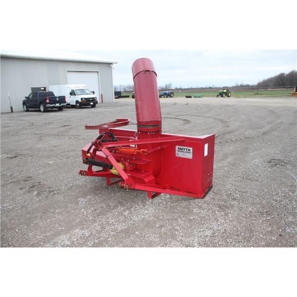 Smyth S84- 7' single auger snowblower, 30" fan, hydraulic chute, low use