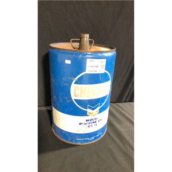 CHEVRON 5 IMPERIAL GALLON MACHINE OIL CAN 18" H