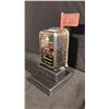 Image 2 : RUSTIC PITTSBURGH TAXIMETER, MOUNTED TO WOOD BASE, WEIGH 20 LBS 16" H - DO NOT TRIP THE FLAG