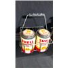 Image 2 : 2 WIRE STAINLESS STEEL CARRY RACK WITH 6 SHELL QUART OUTBOARD MOTOR OIL WITH CONTENTS