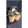 Image 3 : 2 WIRE STAINLESS STEEL CARRY RACK WITH 6 SHELL QUART OUTBOARD MOTOR OIL WITH CONTENTS