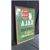 Image 1 : AJAX ALCOHOL ANTIFREEZE METAL/WOOD SIGN W/ THERMOMETER W24" X H36"