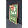 Image 2 : AJAX ALCOHOL ANTIFREEZE METAL/WOOD SIGN W/ THERMOMETER W24" X H36"