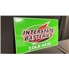 Image 1 : INTERSTATE BATTERIES SOLD HERE METAL SIGN W48" X H30"