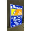 Image 1 : FEDERATED CAR CARE CENTER TIN SIGN W24" X H36"