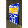 Image 2 : FEDERATED CAR CARE CENTER TIN SIGN W24" X H36"