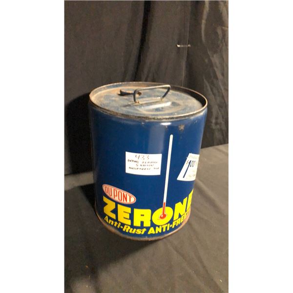 DUPONT ZERONE 5 GALLON ANTIFREEZE TIN
