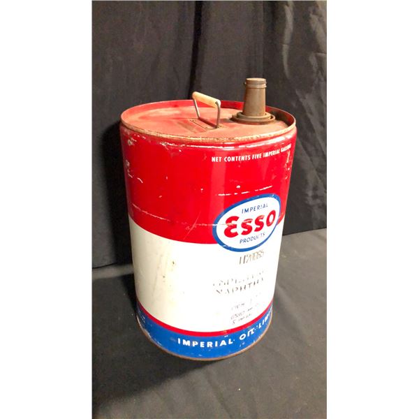 ESSO GAS/OIL 5 IMP GAL EMPTY METAL DRUM H18"