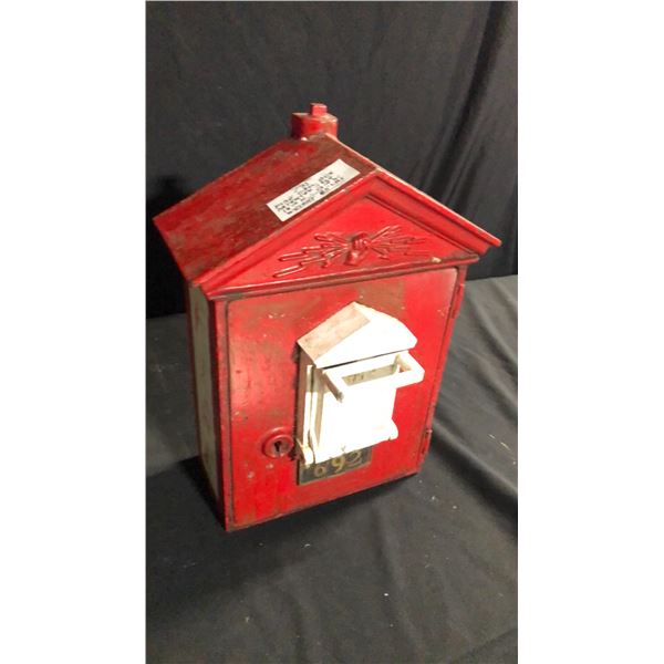 FIRE CALL BOX PATENTED 1924 W13" X H18" WEIGHT 65 LBS