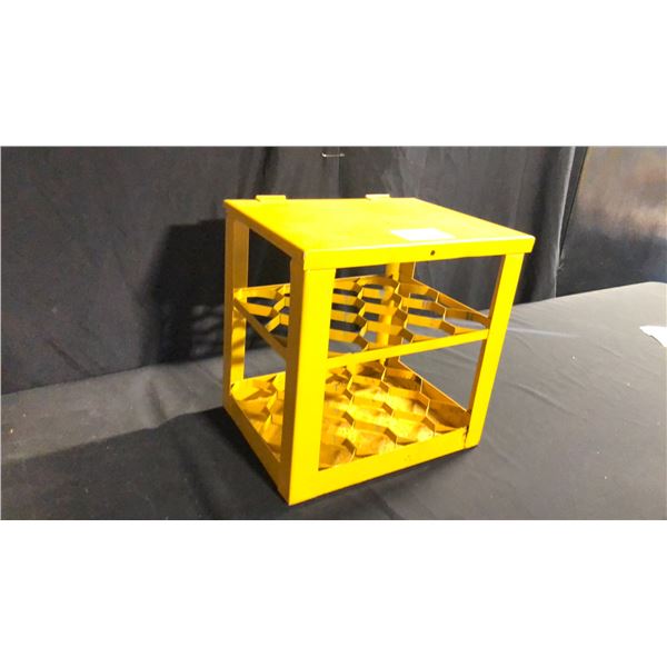 1920'S GLASS BULK OIL RACK HOLDS 16 BOTTLES
