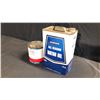 Image 3 : ALLSTATE 2 GAL MOTOR OIL EMPTY CAN AND ESSO MARVELUBE GREASE 5 LBS W/ CONTENT