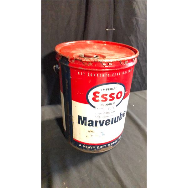 ESSO MARVELUBE 5 IMP GAL GREASE/OIL CAN H15.5"