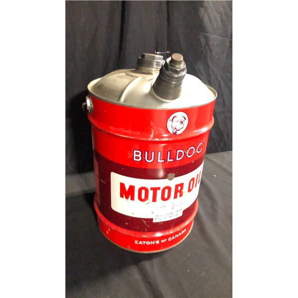 BULLDOG MOTOR OIL 5 IMP GAL EMPTY CAN H18"