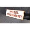 Image 2 : "WHEEL ALIGNMENT" DOUBLE-SIDED METAL SIGN W32" X H12"