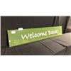 Image 2 : "WELCOME BACK" GREEN METAL SIGN W78" X H15"
