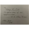 Image 1 : 1929 S. Critic S. Van Dine aka Willard Huntington Wright signed note
