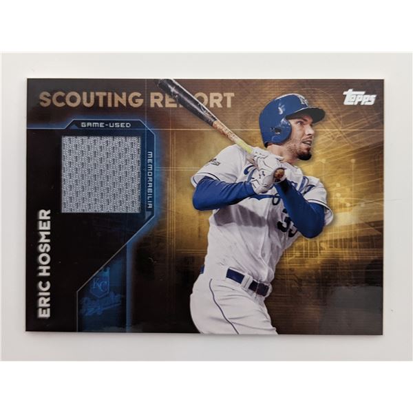 Eric Hosmer Baseball Trading Card with Game Used Jersey Swatch - Topps Scouting Report 2016
