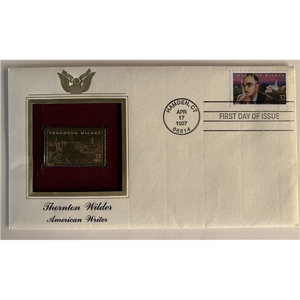Thornton Wilder gold stamp replica FDC