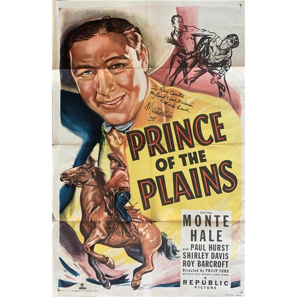Monte Hall signed Prince of the Plains original poster