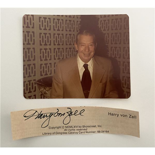 Harry von Zell photo and original signature