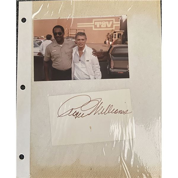 Roger Williams photo album page with original signature