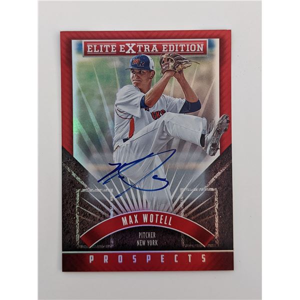 Max Wotell Signed Baseball Trading Card - Panini Elite Extra Edition #89 2015