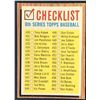 Image 1 : 1962 TOPPS CHECKLIST