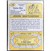 Image 2 : 1974 TOPPS NFL JOHN MATUSZAK (HOF) ROOKIE CARD