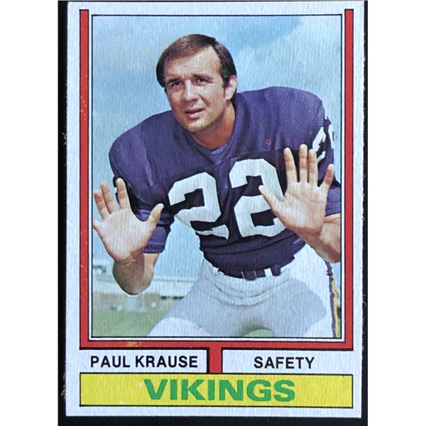 1974 TOPPS NFL PAUL KRAUSE (HOF)