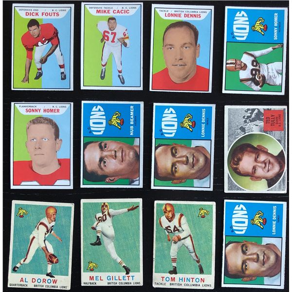 O-PEE-CHEE CFL B.C. LIONS COLLECTION - 12 CARDS