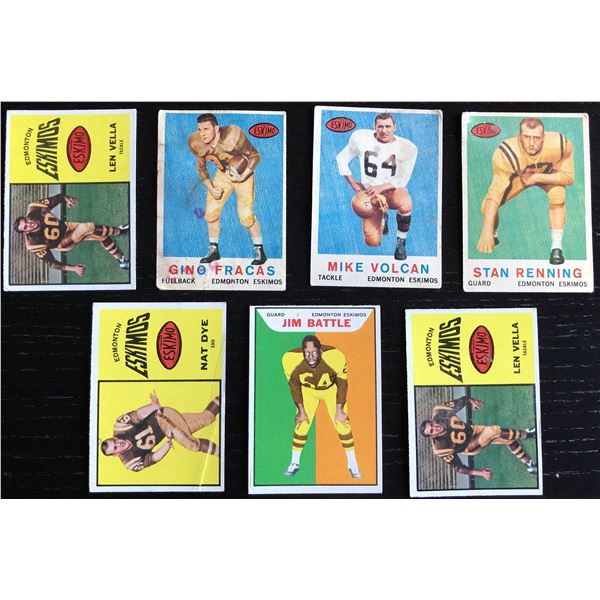 O-PEE-CHEE CFL EDMONTON ESKIMOS COLLECTION - 7 CARDS