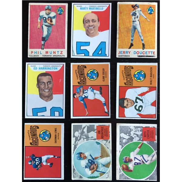 O-PEE-CHEE CFL TORONTO ARGONAUTS COLLECTION - 9 CARDS