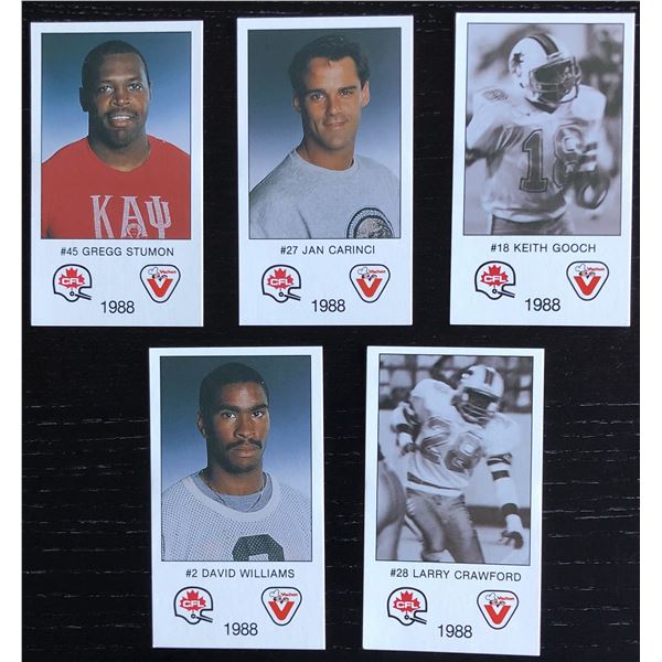 1987 STUART CAKES CFL COLLECTION - 5 CARDS