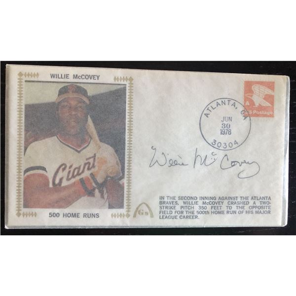 WILLIE McCOVEY SIGNED "500 Home Runs” (HOF) GATEWAY CACHET FDC