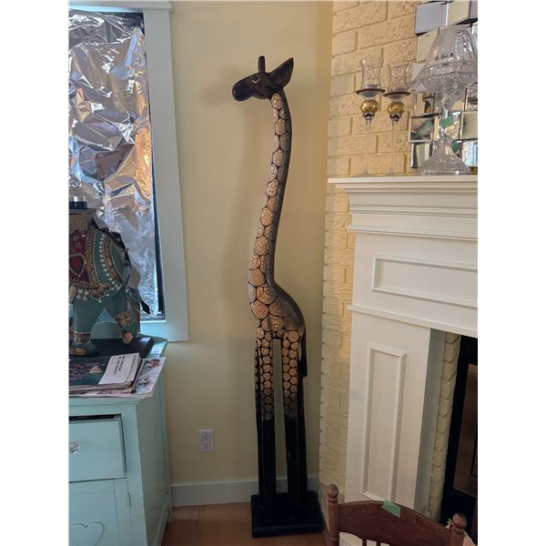 Giraffe  74" tall one ear needs repair we have the piece