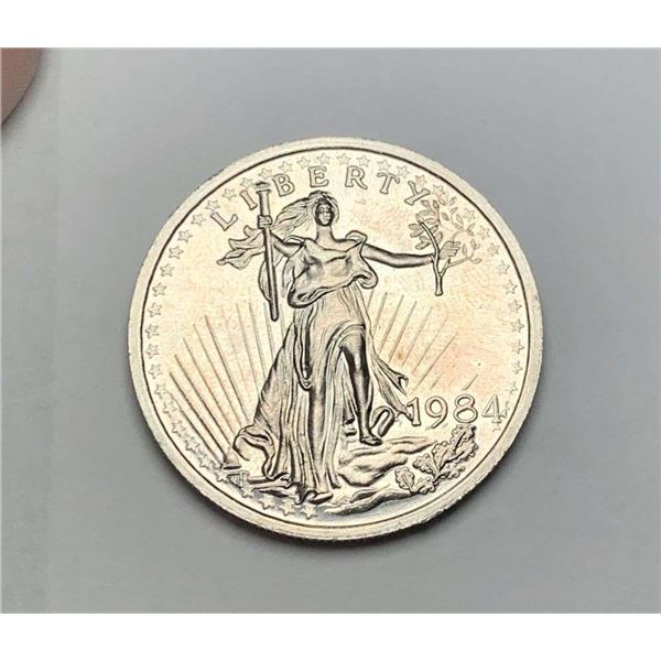 1984 Saint Gaudens Design 1/2 ozt .999 Silver Trade Unit