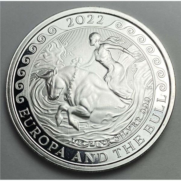 2022 Central Bank Of Malta "Europa And The Bull" 1 ozt .999 Silver