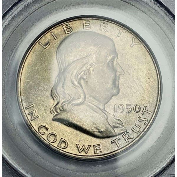 1950-D Franklin Silver Half Dollar PCGS MS65