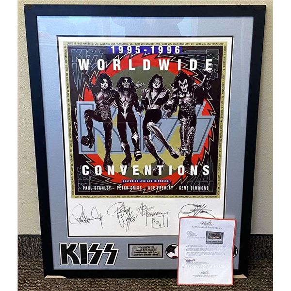 Authentic 1995-1996 KISS World Wide Conv. Autographed Poster
