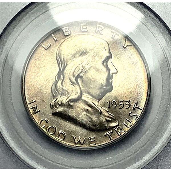 1953-D Franklin Silver Half Dollar PCGS MS65