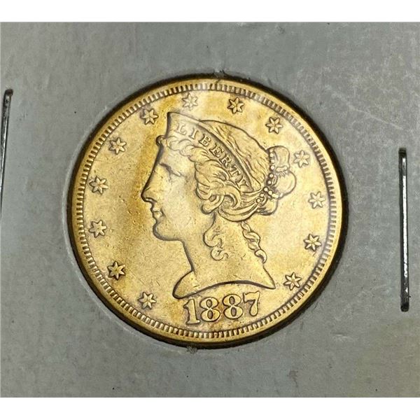 Last Minute! 1887-S Gold $5 Liberty Head Almost Mint