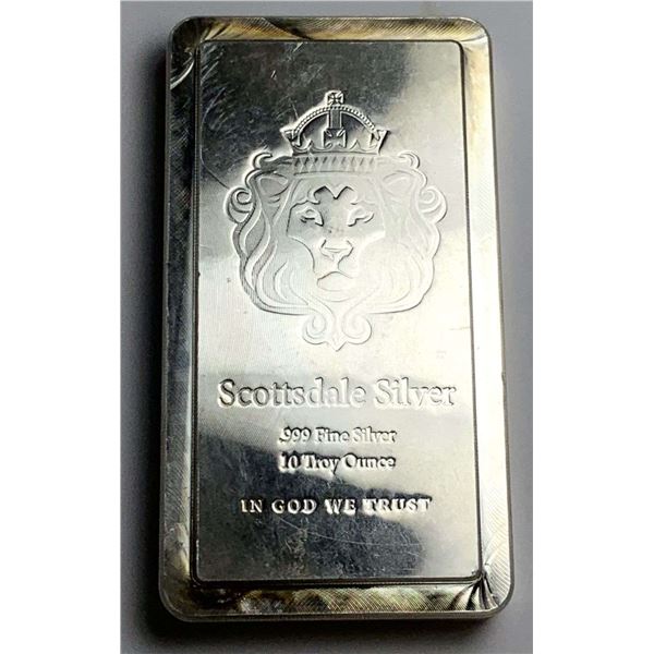 Scottsdale Mint 10 ozt .999 Silver Bar