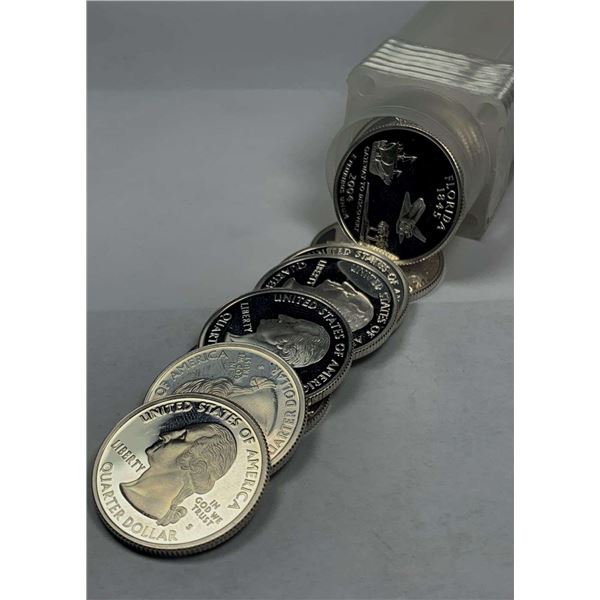 Roll (40) 2004-S Florida State Proof 90% Silver Quarters BU