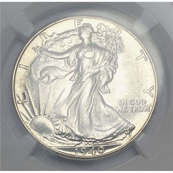 1940 Walking Liberty Silver Half Dollar NGC MS65