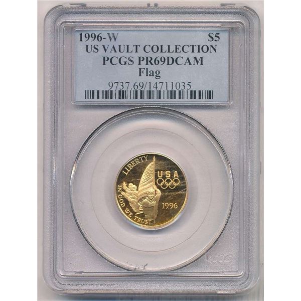 (4) 1996-W-2006-S Commemorative U.S. Vault $5 Gold PCGS/NGC PR69