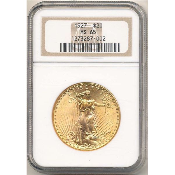 Last Minute! 1927 Gold $20 Saint Gaudens NGC MS65