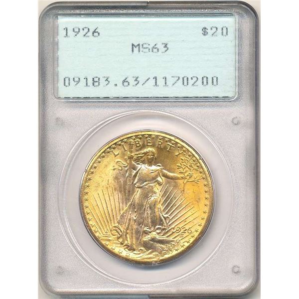 Last Minute! 1926 Gold $20 Saint Gaudens PCGS MS63 OGH